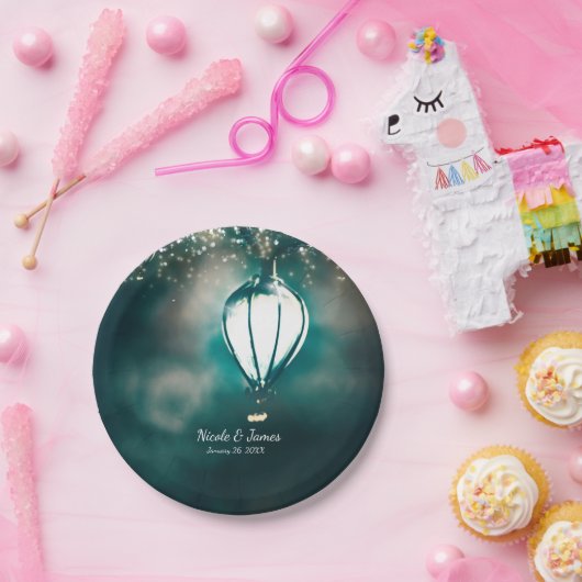 Zomer String Lights betoverde bruiloft receptie Papieren Bordje (Feest)