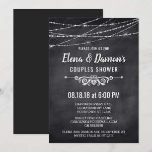 Zomer String Lights Couples Douche Uitnodiging