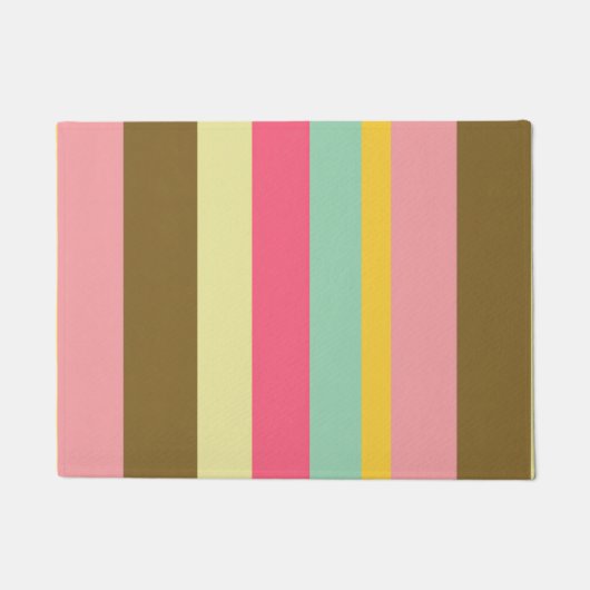 Zomer Stripe Kleurenpalet Ontwerp Deurmat (Voorkant)