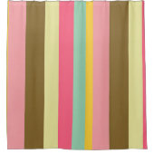 Zomer Stripe Kleurenpalet Ontwerp Douchegordijn (Voorkant)
