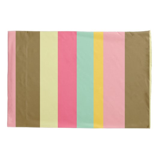 Zomer Stripe Kleurenpalet Ontwerp Kussensloop (Achterkant)