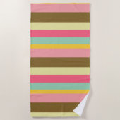 Zomer Stripe Kleurenpalet Ontwerp Strandlaken (Voorkant)
