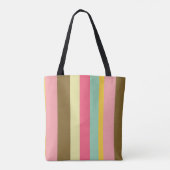 Zomer Stripe Kleurenpalet Ontwerp Tote Bag (Achterkant)