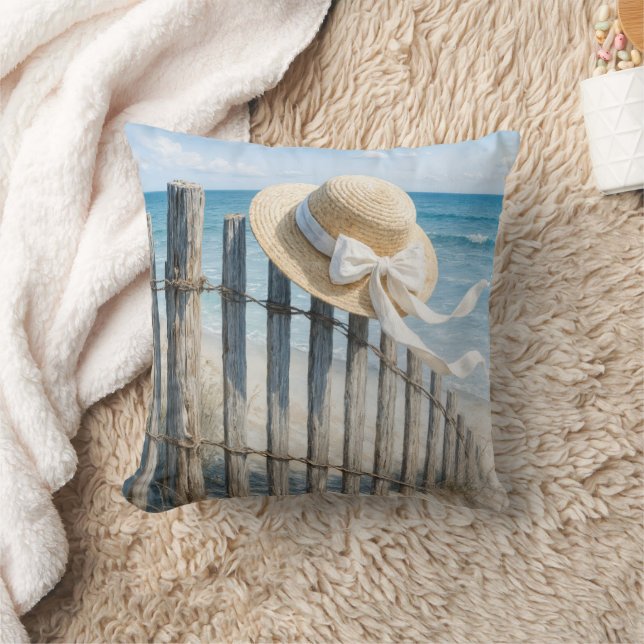 Zomer Strohoed Op Strandhek Kussen (Deken)