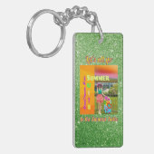 Zomer Suite Groene Achtergrond Sleutelhanger (Voorkant Links)