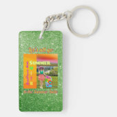 Zomer Suite Groene Achtergrond Sleutelhanger (achterkant)