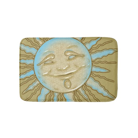 Zomer Sun Blue Gold Bath Mat (Voorkant)