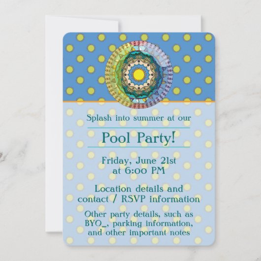 Zomer Sunshine Party uitnodiging (Voorkant)