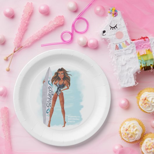 Zomer Surf Beach Party Papieren Bordje (Feest)