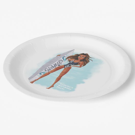 Zomer Surf Beach Party Papieren Bordje (Gekanteld)