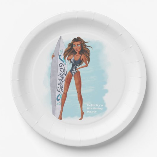Zomer Surf Beach Party Papieren Bordje (Voorkant)