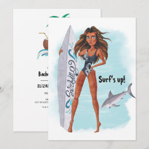 Zomer Surf Strand Bruidsmeisjesfeest Kaart