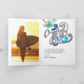 Zomer-Surf-strand-vakantie Bedankkaart (Binnen)