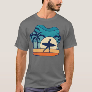 Zomer Surf Surfen Retro  Kunst T-shirt