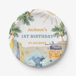 Zomer Surf Verjaardagsfeestje Favor Tags Papieren Bordje