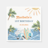 Zomer Surf Verjaardagsfeestje Servetten (Voorkant)