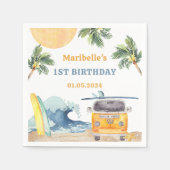 Zomer Surf Verjaardagsfeestje Servetten (Voorkant)