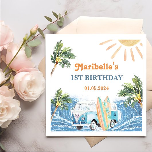 Zomer Surf Verjaardagsfeestje Servetten