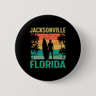 Zomer Surf Vintage Florida Jacksonville Beach Sur Ronde Button 5,7 Cm