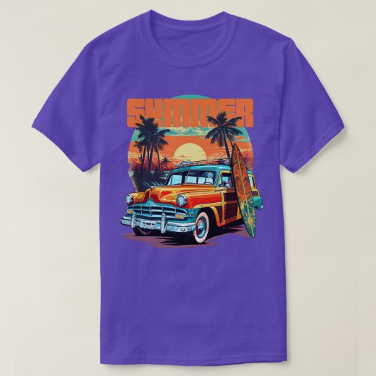 Zomer Surf Woodie T-shirt (Design voorkant)