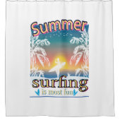 Zomer - Surfen is het meest leuk Douchegordijn (Voorkant)