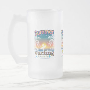 Zomer - Surfen is het meest leuk Matglas Bierpul