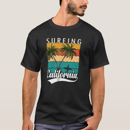 Zomer Surfen op het strand van Californië T-shirt (Voorkant)
