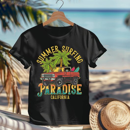Zomer Surfen Paradise Californië T-shirt