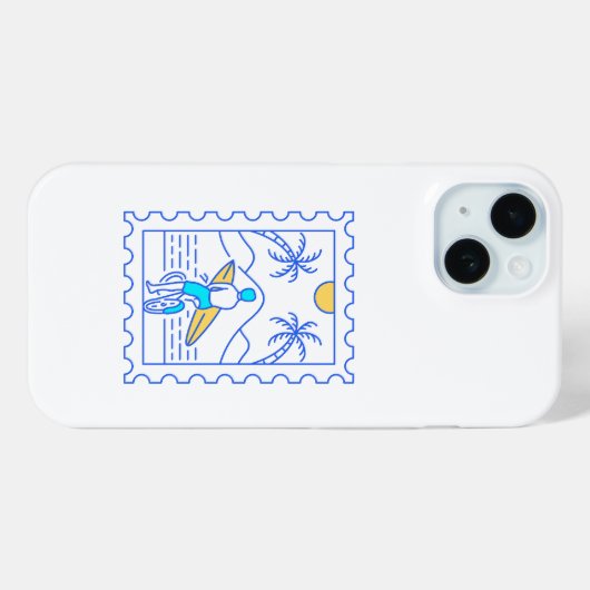 Zomer Surfen Postzegel 1 Case-Mate iPhone Case (Achterkant (horizontaal))