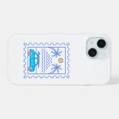 Zomer Surfen Postzegel 2 iPhone 15 Case (Achterkant horizontaal)