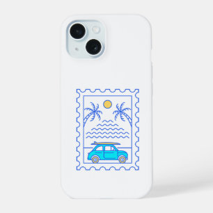 Zomer Surfen Postzegel 2 iPhone 15 Case
