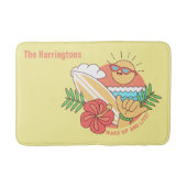 Zomer Surfer aangepaste naam badmatten (Voorkant)