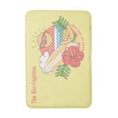 Zomer Surfer aangepaste naam badmatten (Voorkant Verticaal)