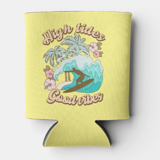 Zomer Surfer Goede Vibes Blikjeskoeler (Voorkant)