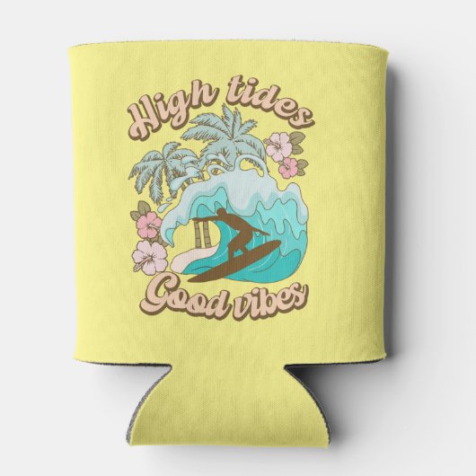 Zomer Surfer Goede Vibes Blikjeskoeler (Achterkant)