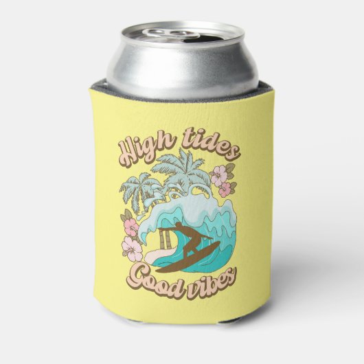 Zomer Surfer Goede Vibes Blikjeskoeler (Blikje Achterkant)