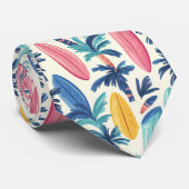 Zomer surfplank patroon stropdas (Opgerold)