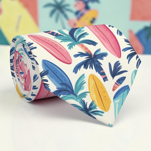 Zomer surfplank patroon stropdas