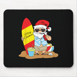 Zomer Surfplank Strand Kerstman Hawaiaanse Kerst I Muismat
