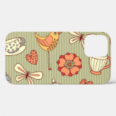 Zomer Tea Party: Naadloos patroon Case-Mate iPhone Case (Achterkant (horizontaal))
