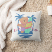 Zomer Teddy Bear Surfer op Hawaï Kussen (Deken)