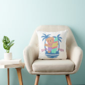 Zomer Teddy Bear Surfer op Hawaï Kussen (Stoel)