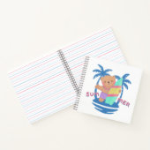 Zomer Teddy Bear Surfer op Hawaï Notitieboek (Binnen)