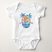 Zomer Teddy Bear Surfer op Hawaï Romper (Voorkant)