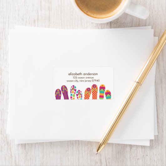 Zomer Teenslippers Adresetiketten Etiket (Insitu)