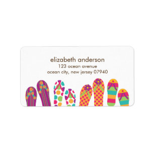 Zomer Teenslippers Adresetiketten Etiket