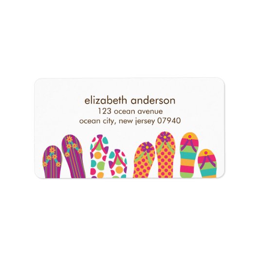Zomer Teenslippers Adresetiketten Etiket (Voorkant)