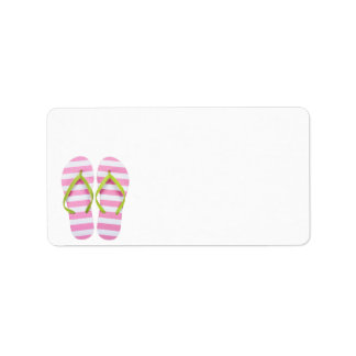 Zomer Teenslippers geïsoleerd op een witte achterg Etiket