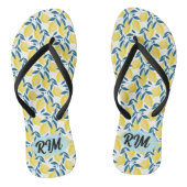 Zomer Teenslippers - Lemon Pattern Initiaal Geel (Voetbed)