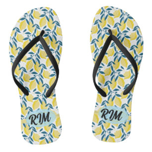 Zomer Teenslippers - Lemon Pattern Initiaal Geel